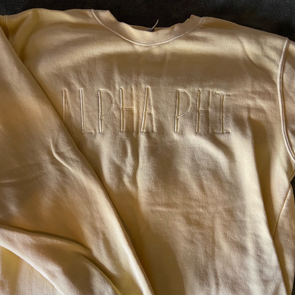 Yellow Alpha Phi Crewneck